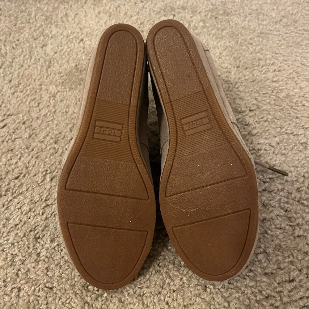 TOMS Womens Desert Wedge Taupe Suede Lace Up Ankle‎ Booties Size 7